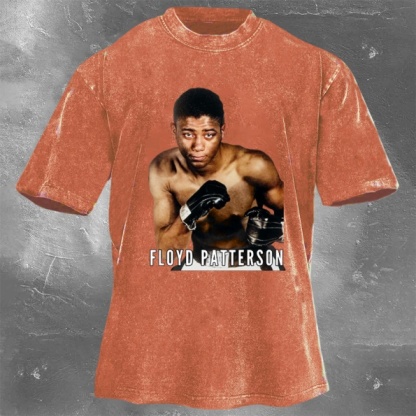 Classic Popular Boxing Star Print Washed Retro Short Sleeves 13