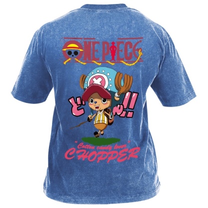 Classic Popular Anime Print Retro Washed Short Sleeves 07