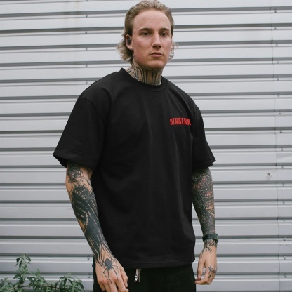 Dark Anime Print Pure Cotton Casual Short Sleeves 05