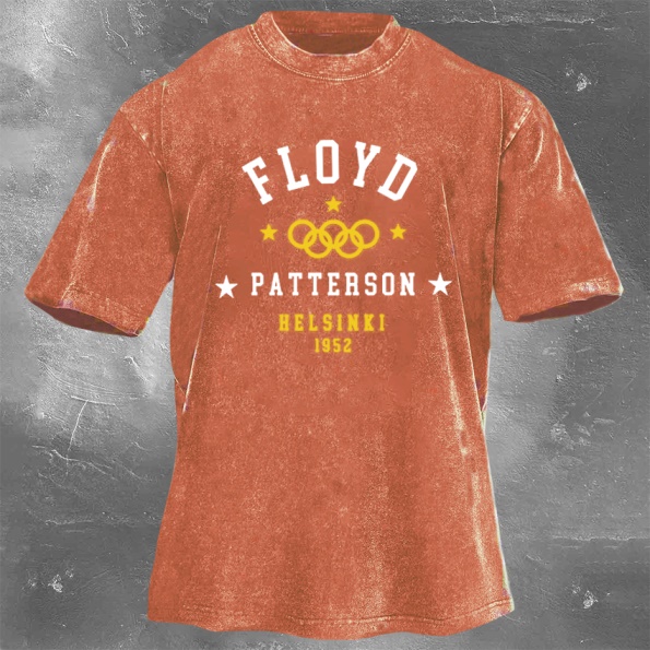 Classic Popular Boxing Star Print Washed Retro Short Sleeves 12