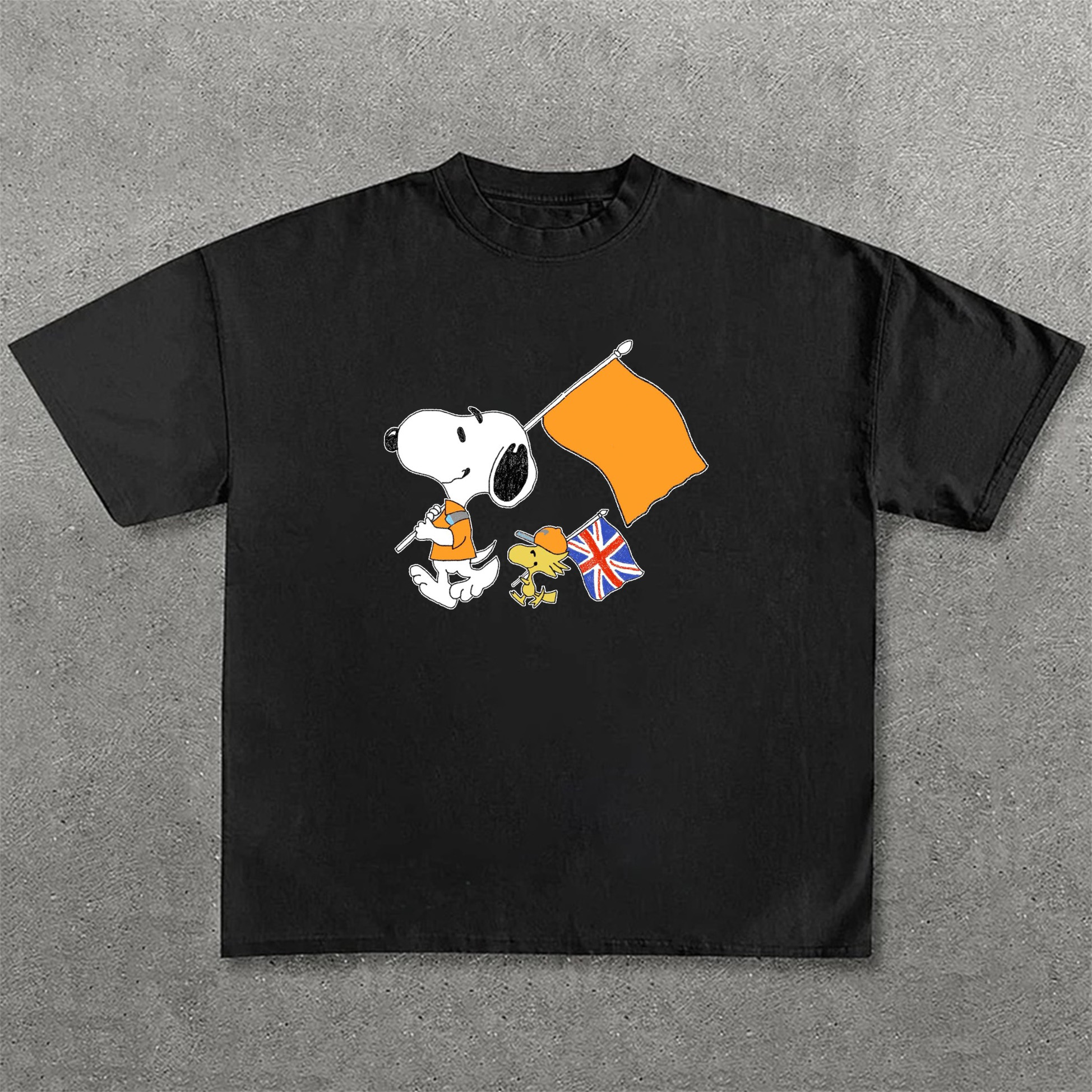 Casual Retro Street Racing Printed Short Sleeves 21