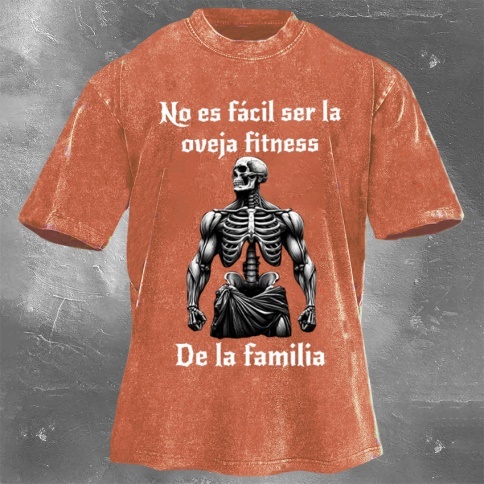 Fitness Print Washed Vintage Short Sleeves 06