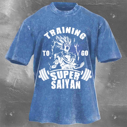 Fitness Print Washed Vintage Short Sleeves 18