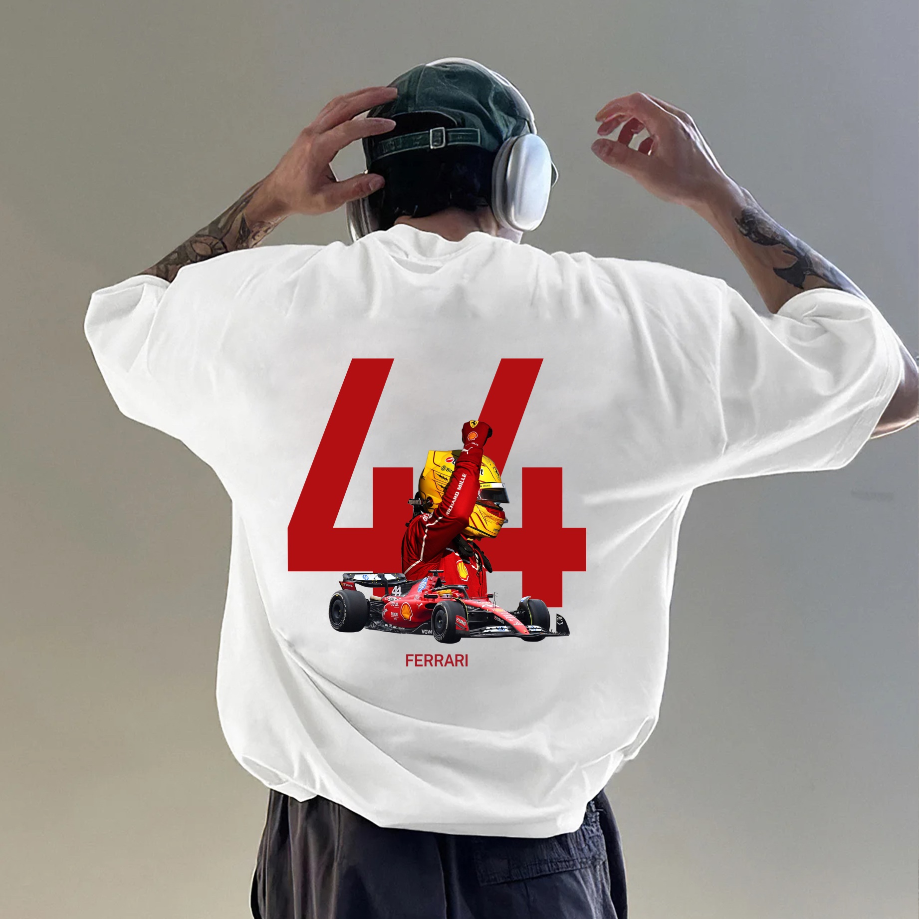 Popular Racing Driver Print Pure Cotton Casual T-Shirt 22