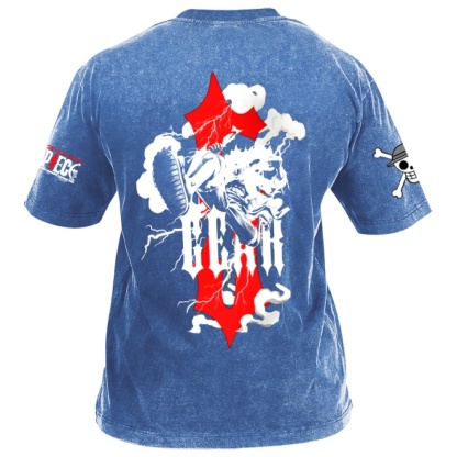 Classic Popular Anime Print Retro Washed Short Sleeves 04