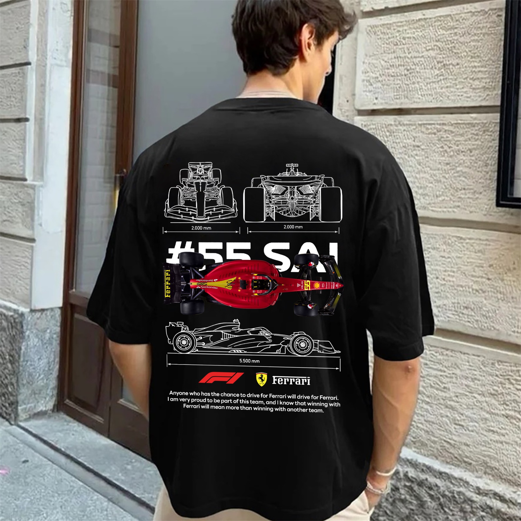 Classic Racing Race Car Team Street Print Pure Cotton Casual T-Shirt 04