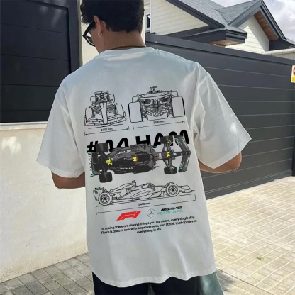 Classic Racing Race Car Team Street Print Pure Cotton Casual T-Shirt 05