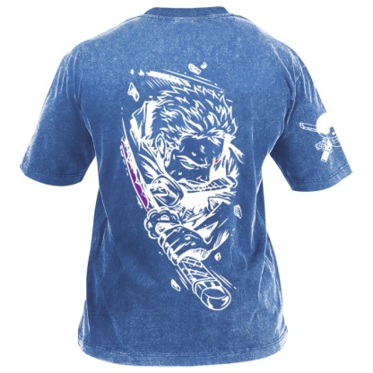 Classic Popular Anime Print Retro Washed Short Sleeves 05