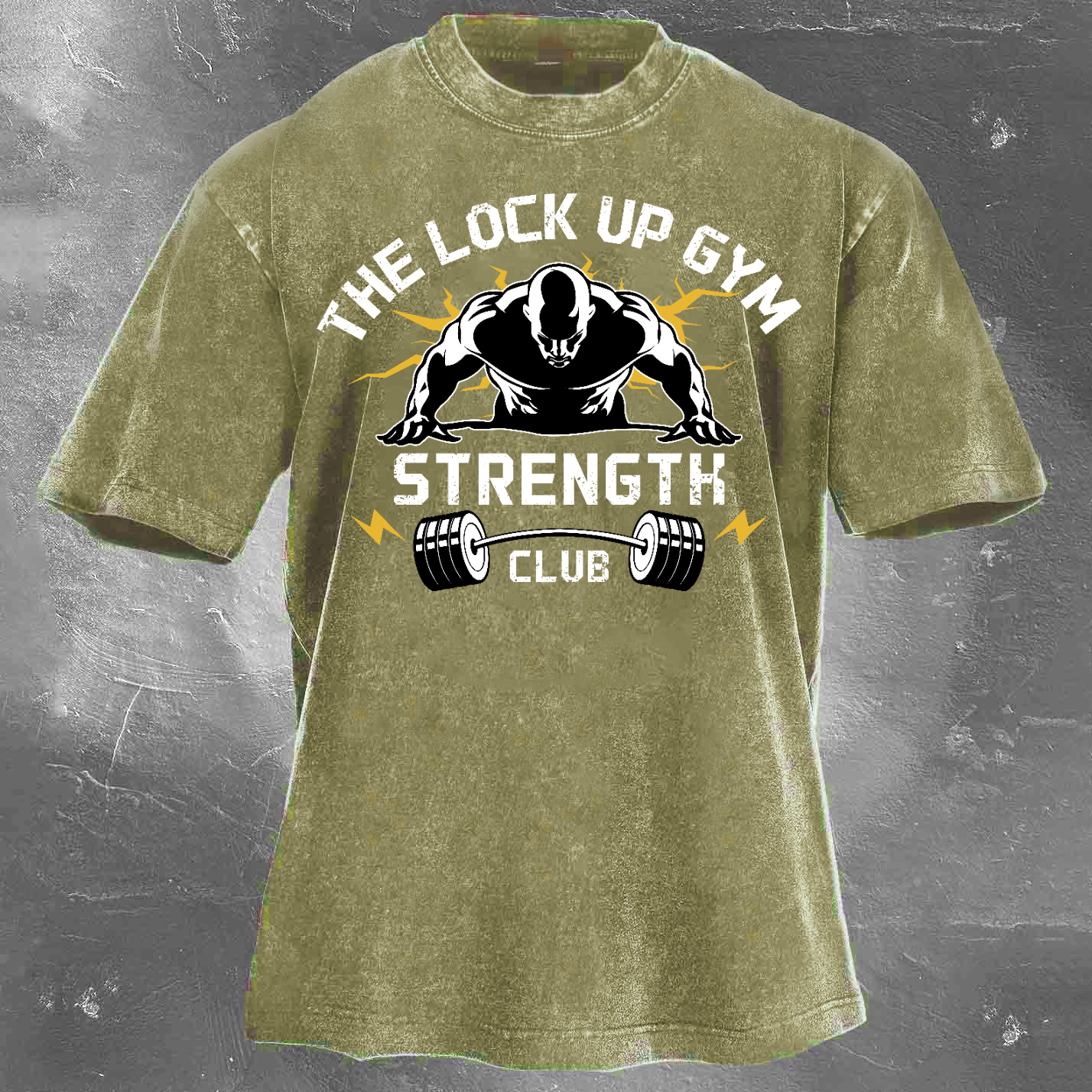 The Lock Up Gym Strength Unisex Vintage Washed T-Shirt