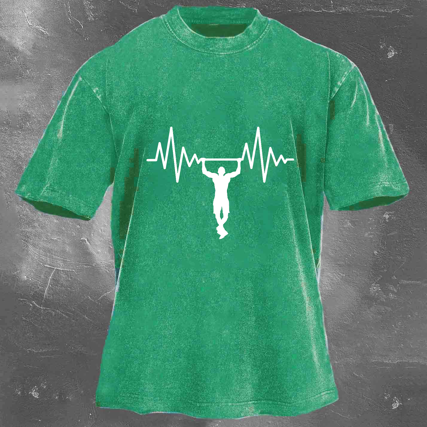 Personalized Fun Fitness Pattern Print Men's Washed T-shirt