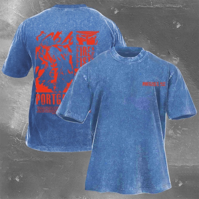 Classic Popular Anime Print Retro Washed Short Sleeves 03