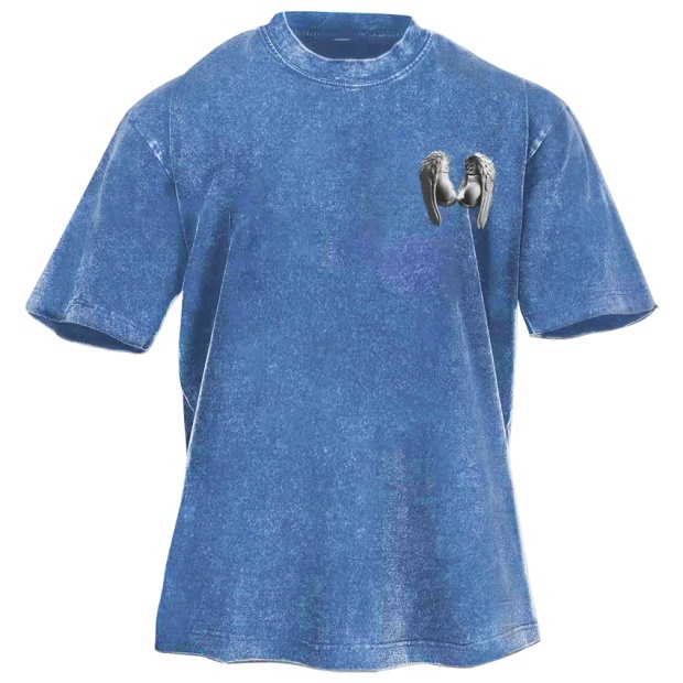 Street Fitness Boxing Print Washed Vintage Short Sleeve 01