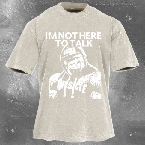 Fitness Print Washed Vintage Short Sleeves 12