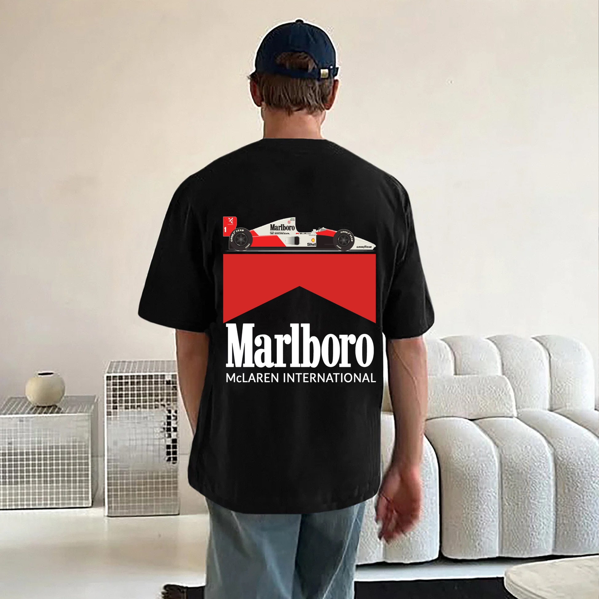 Racing Driver Printed Pure Cotton Casual T-Shirt 01