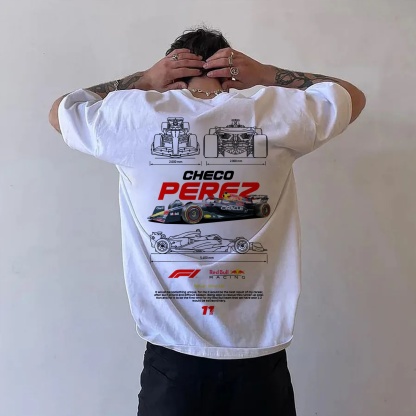 Popular Race Team Street Print Pure Cotton Casual T-Shirt 07