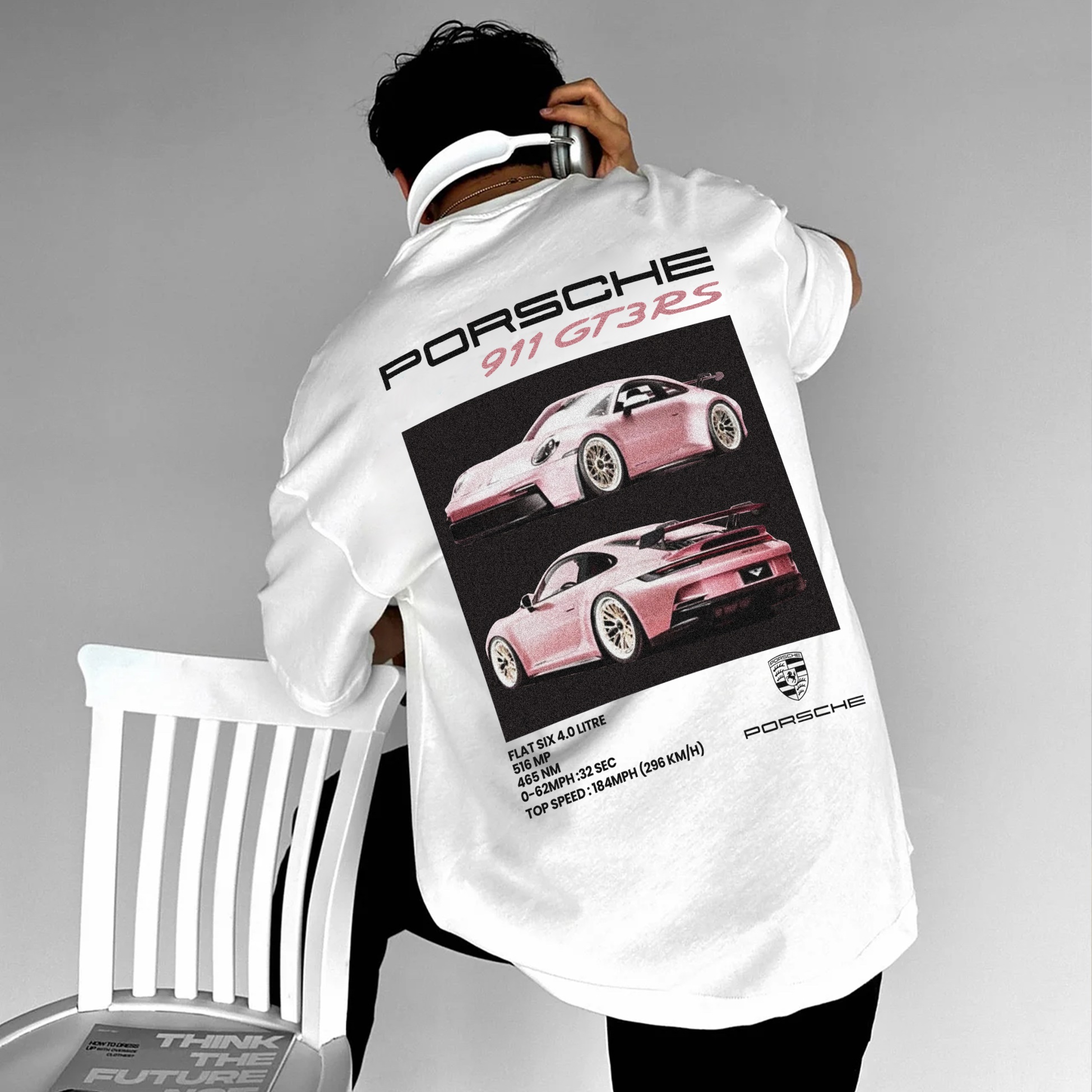 Popular Sports Car Print Pure Cotton Casual T-Shirt 06