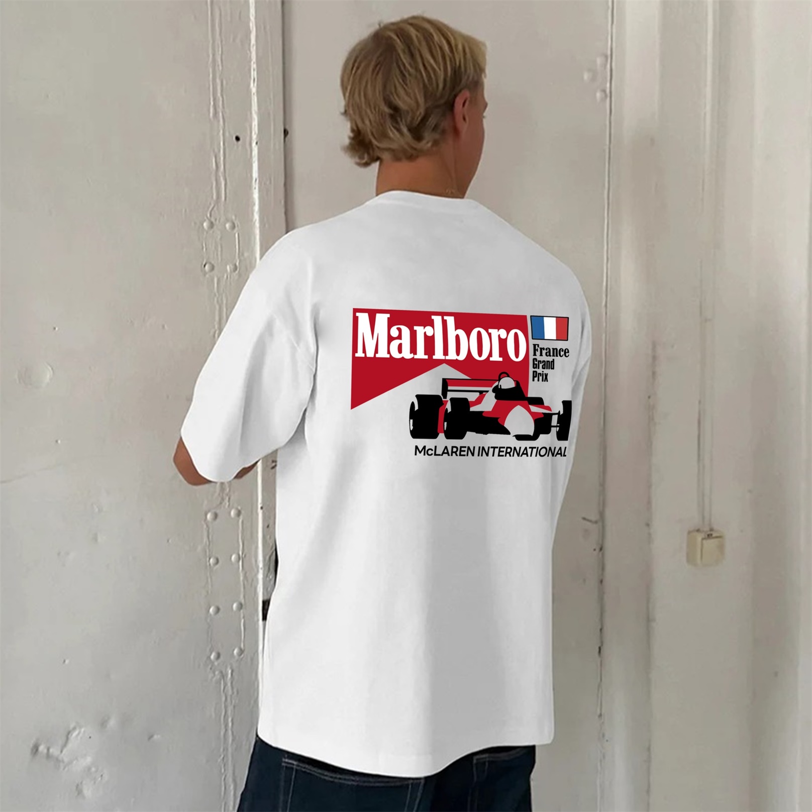 Legendary Racing Driver Aryton Senna Street Print Cotton T-Shirt 06