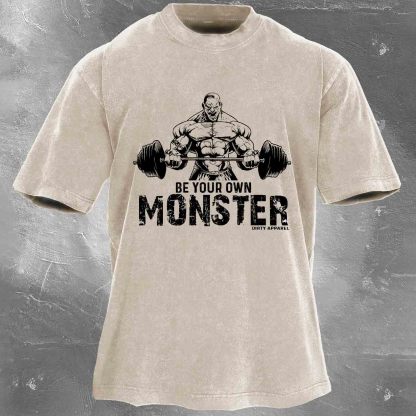 BE YOUR OWN MONSTER Men's washed T-shirt