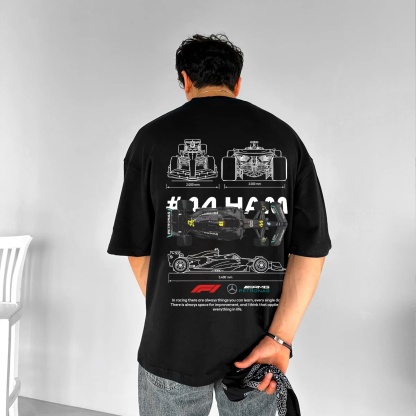 Classic Racing Race Car Team Street Print Pure Cotton Casual T-Shirt 05