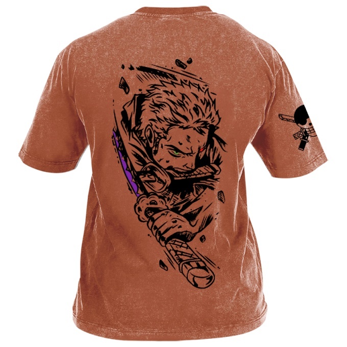 Classic Popular Anime Print Retro Washed Short Sleeves 05