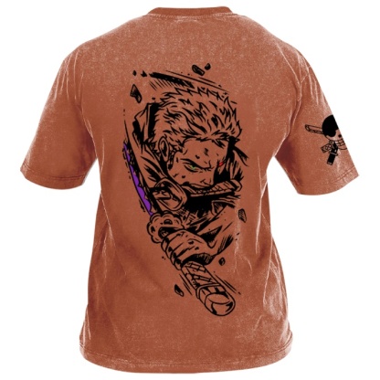 Classic Popular Anime Print Retro Washed Short Sleeves 05