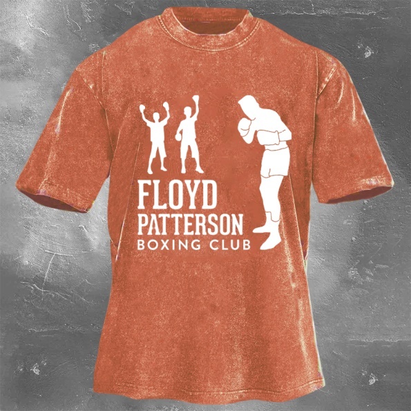 Classic Popular Boxing Star Print Washed Retro Short Sleeves 14