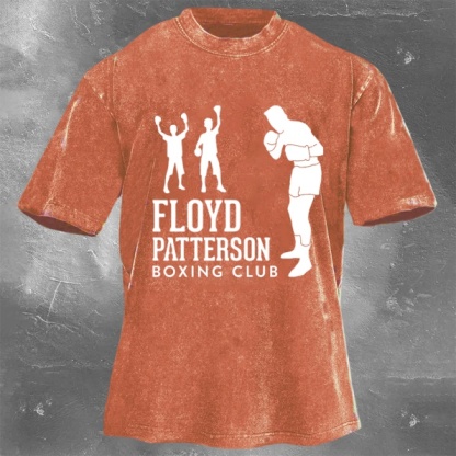 Classic Popular Boxing Star Print Washed Retro Short Sleeves 14