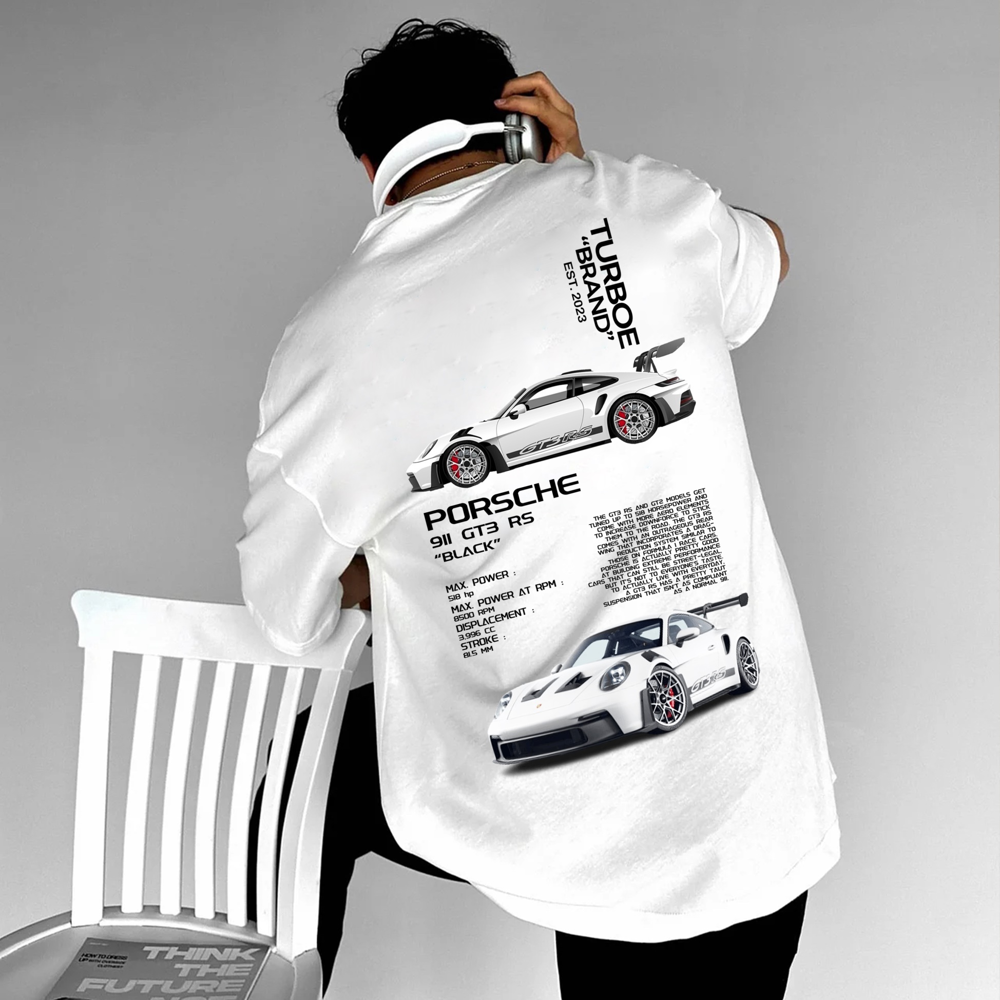 Popular Sports Car Print Pure Cotton Casual T-Shirt 08