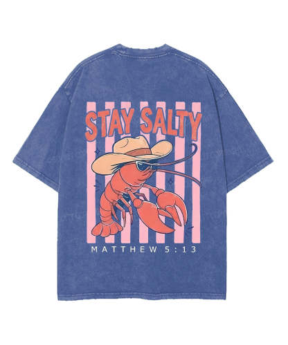 Stay Salty Double Sided Unisex Washed Christian T-shirt