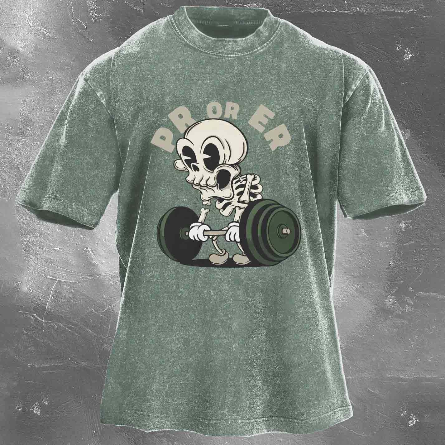 PR OR ER Men's washed T-shirt