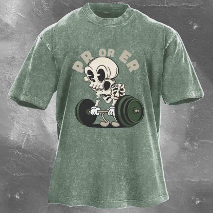 PR OR ER Men's washed T-shirt