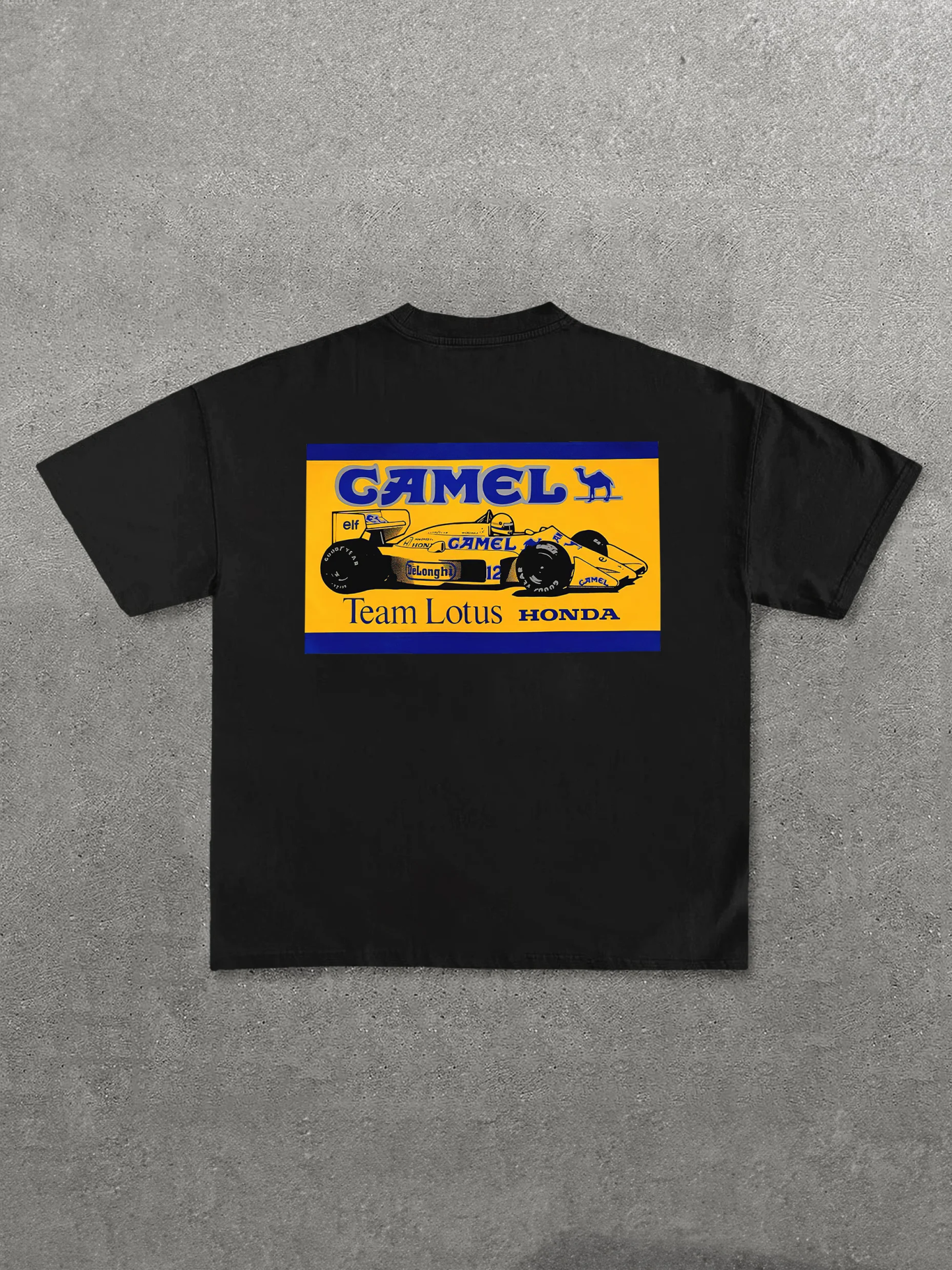 Casual Retro Street Car Printed Short Sleeve Crew Neck T-Shirt 120