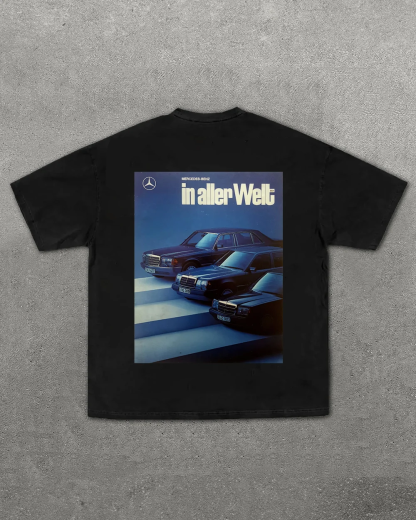 Casual Retro Street Car Printed Short Sleeve Crew Neck T-Shirt 112