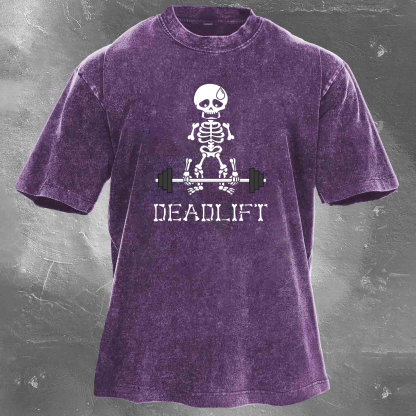DEADLIFT Skeleton Men's washed T-shirt
