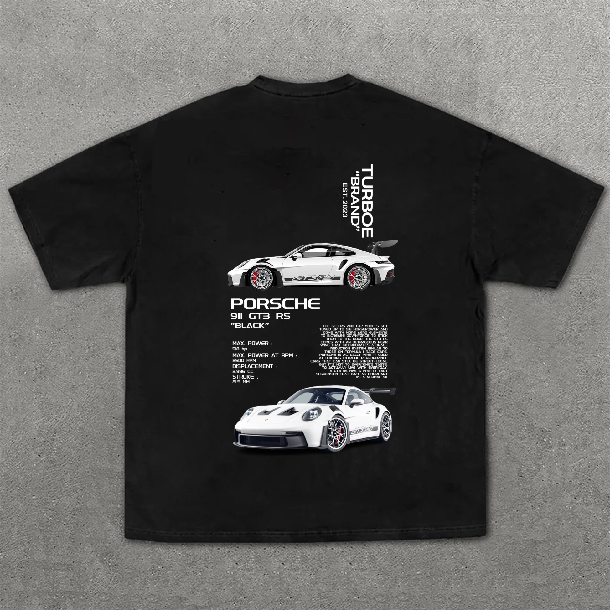 Popular Sports Car Print Pure Cotton Casual T-Shirt 08