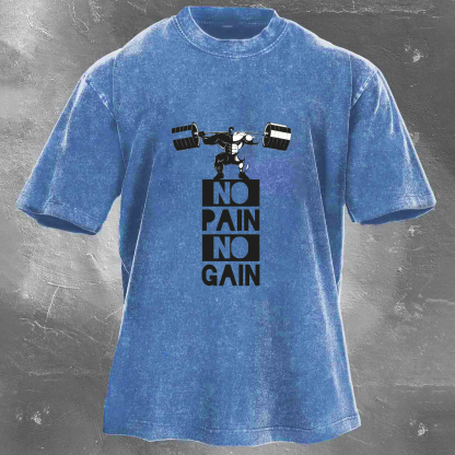 NO PAIN NO GAIN Men's Washed T-shirt