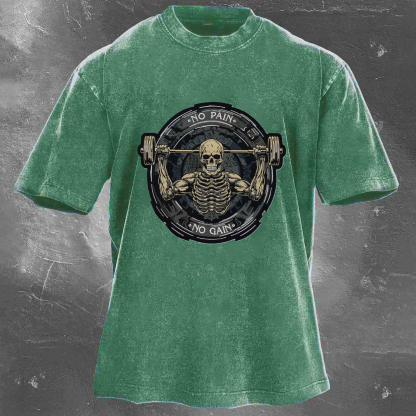 NO PAIN NO GAIN Men's Washed T-shirt