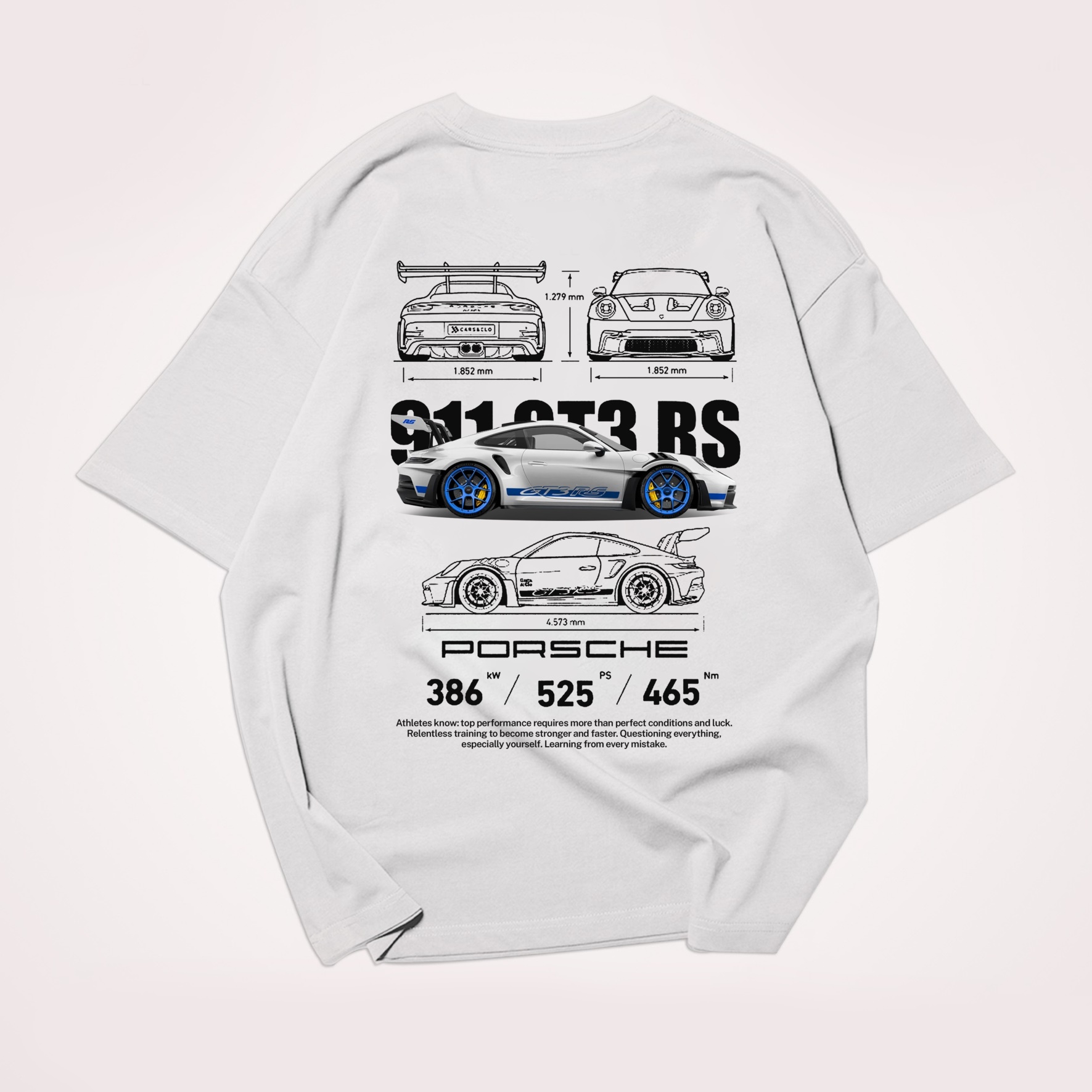 Classic Popular Sports Car Street Print Pure Cotton Casual T-Shirt 02