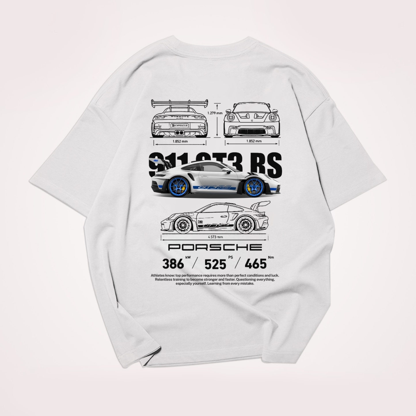 Classic Popular Sports Car Street Print Pure Cotton Casual T-Shirt 02