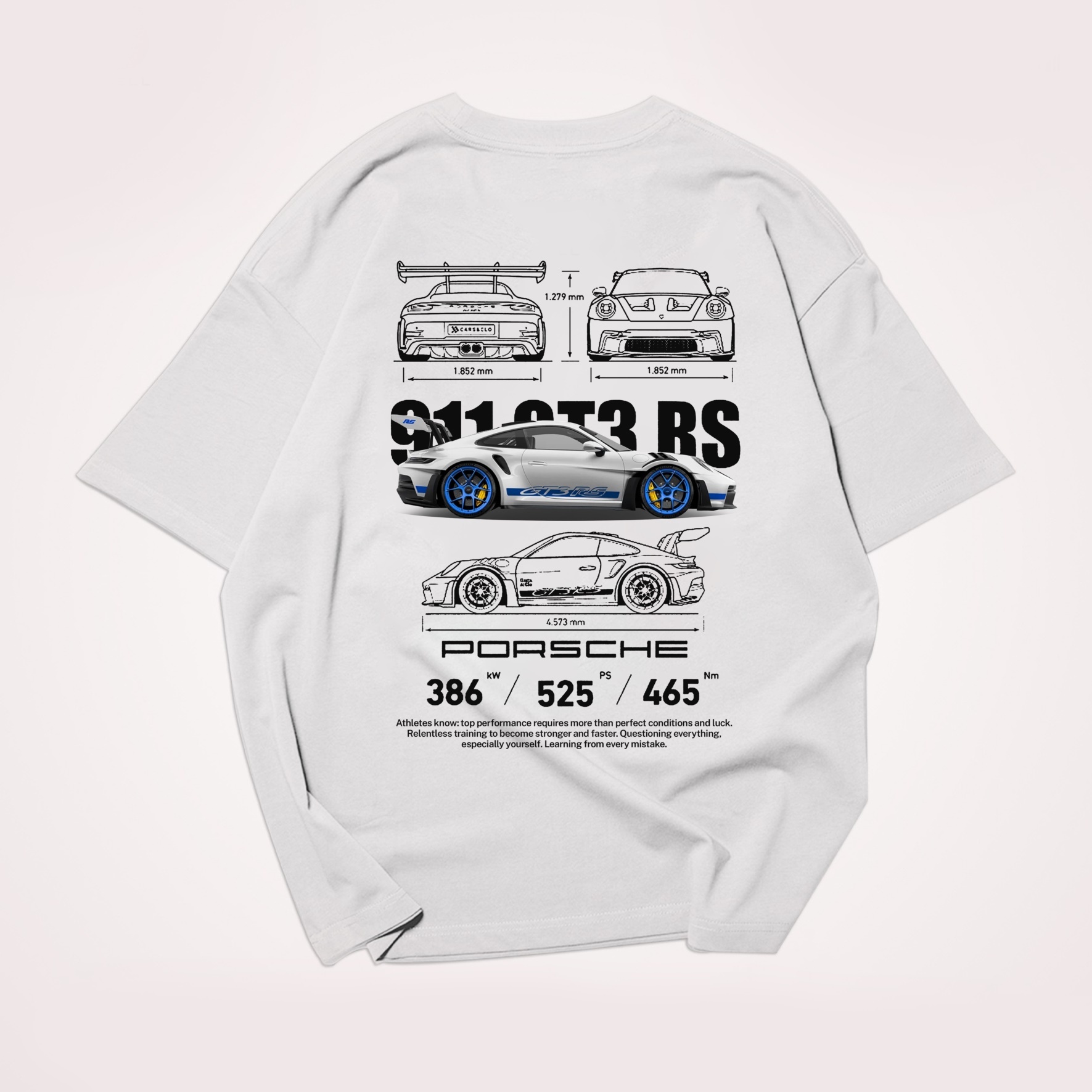 Classic Popular Sports Car Street Print Pure Cotton Casual T-Shirt 02