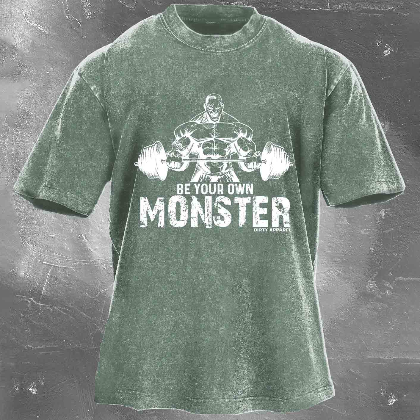 BE YOUR OWN MONSTER Men's washed T-shirt