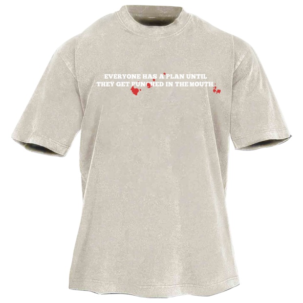 Classic Popular Boxing Star Print Washed Retro Short Sleeves 02