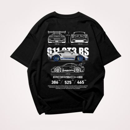 Classic Popular Sports Car Street Print Pure Cotton Casual T-Shirt 02