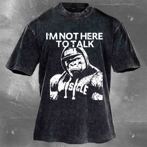 Fitness Print Washed Vintage Short Sleeves 12