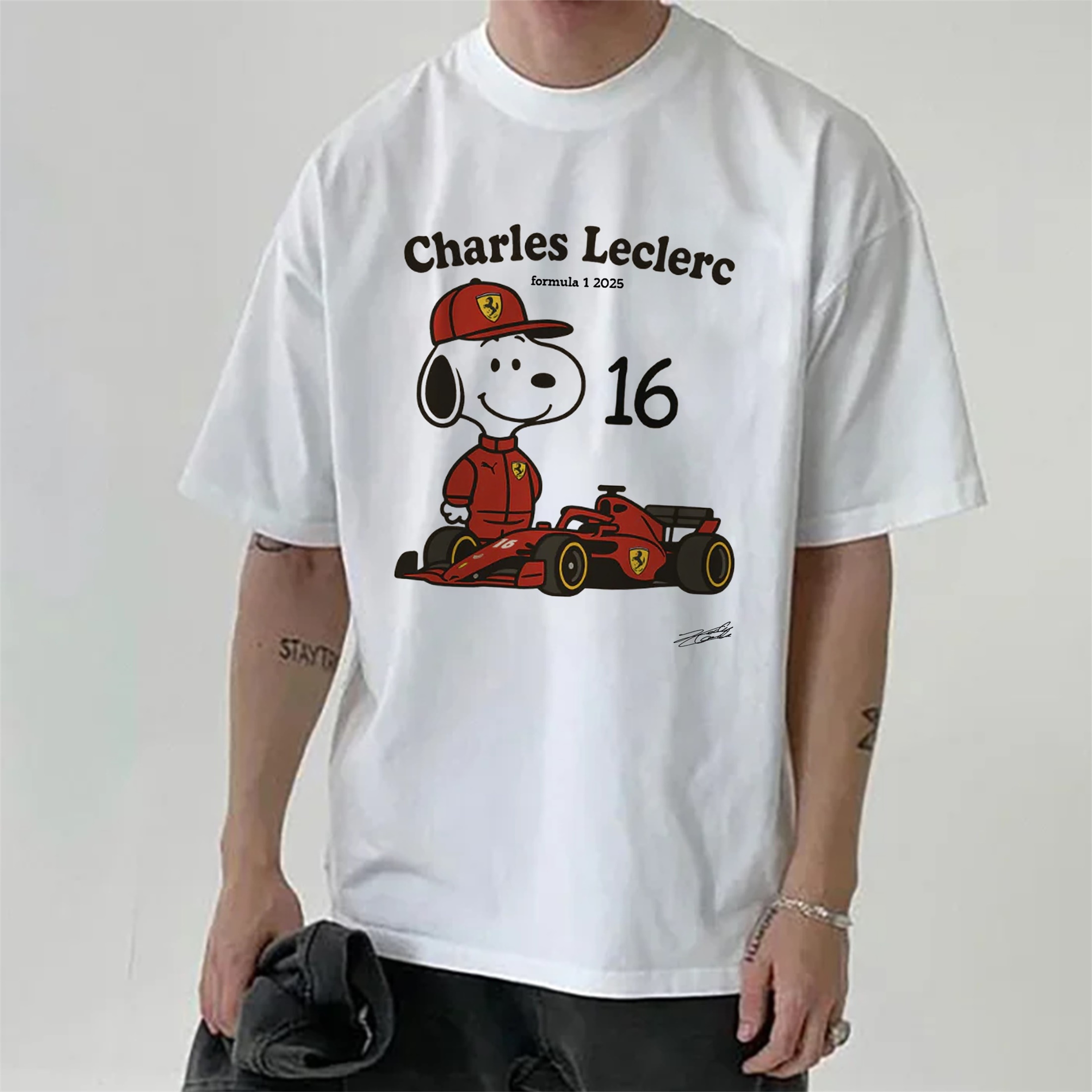 Super Popular Racing Driver Print Short Sleeves 04