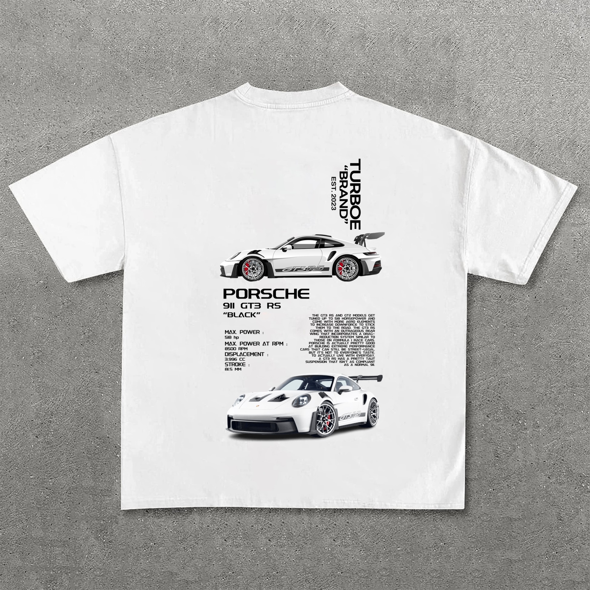 Popular Sports Car Print Pure Cotton Casual T-Shirt 08