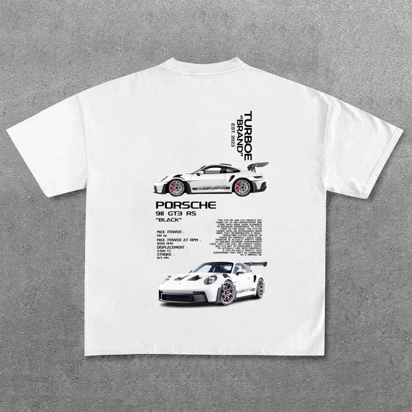Popular Sports Car Print Pure Cotton Casual T-Shirt 08