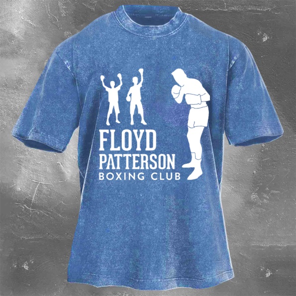 Classic Popular Boxing Star Print Washed Retro Short Sleeves 14