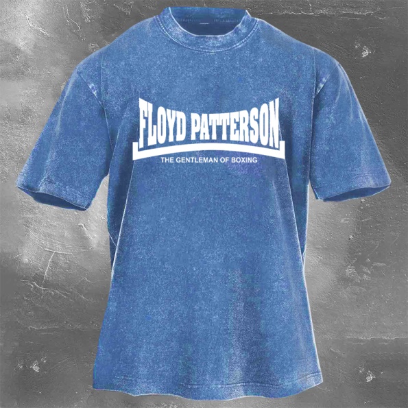 Classic Popular Boxing Star Print Washed Retro Short Sleeves 15