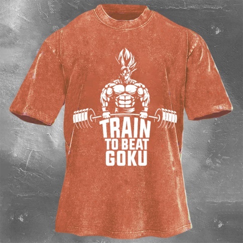 Fitness Print Washed Vintage Short Sleeves 19